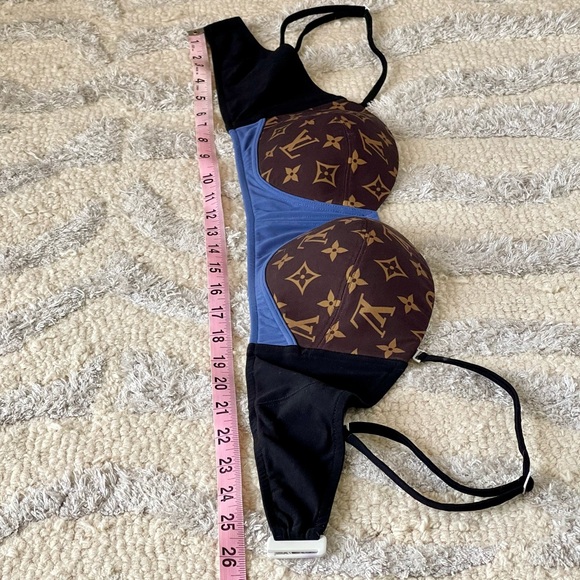 Louis Vuitton Monogram Brown Blue Bandeau Top NEW ASO Khloe Kardashian SZ 40 - Picture 7 of 14